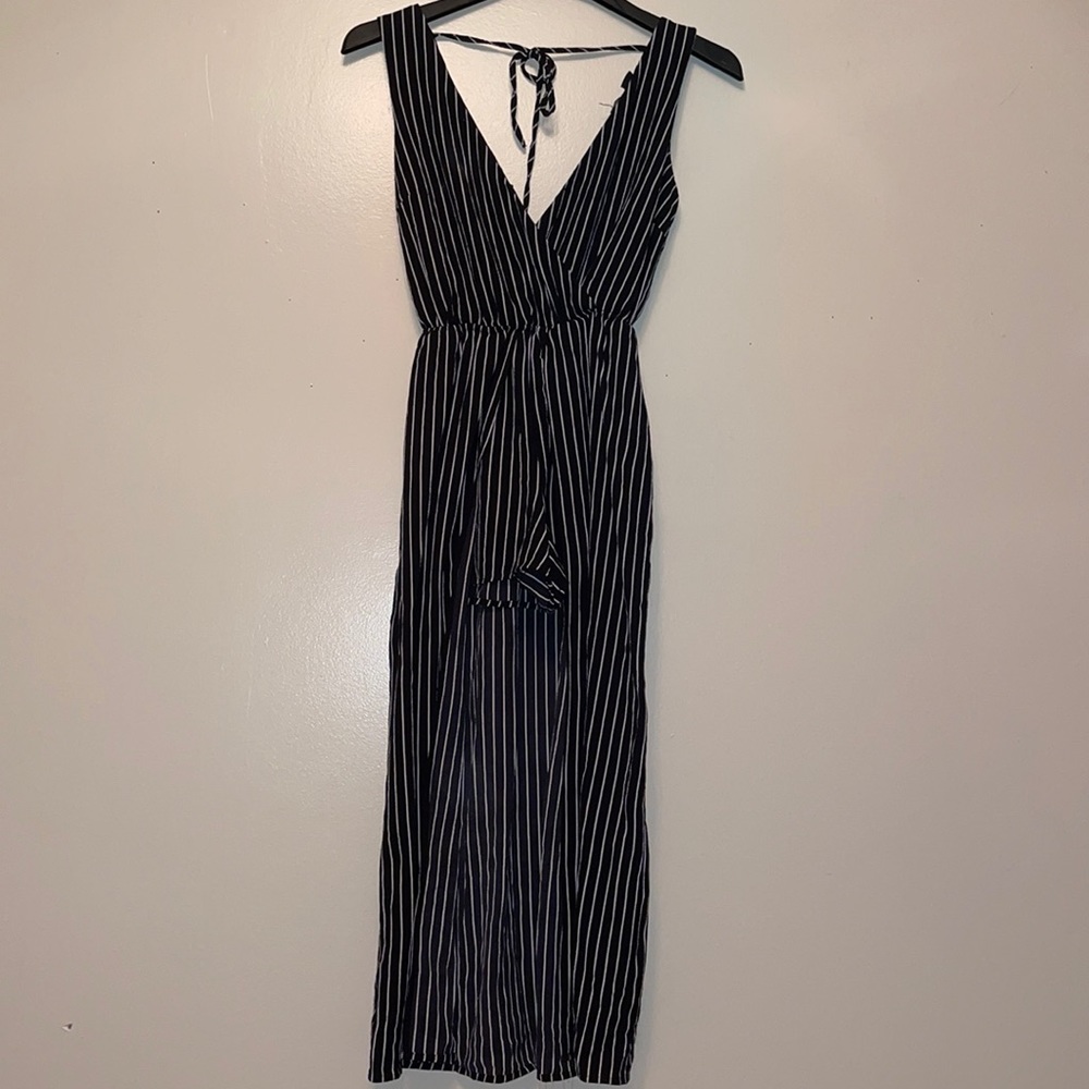 Striped Romper/Maxi Dress